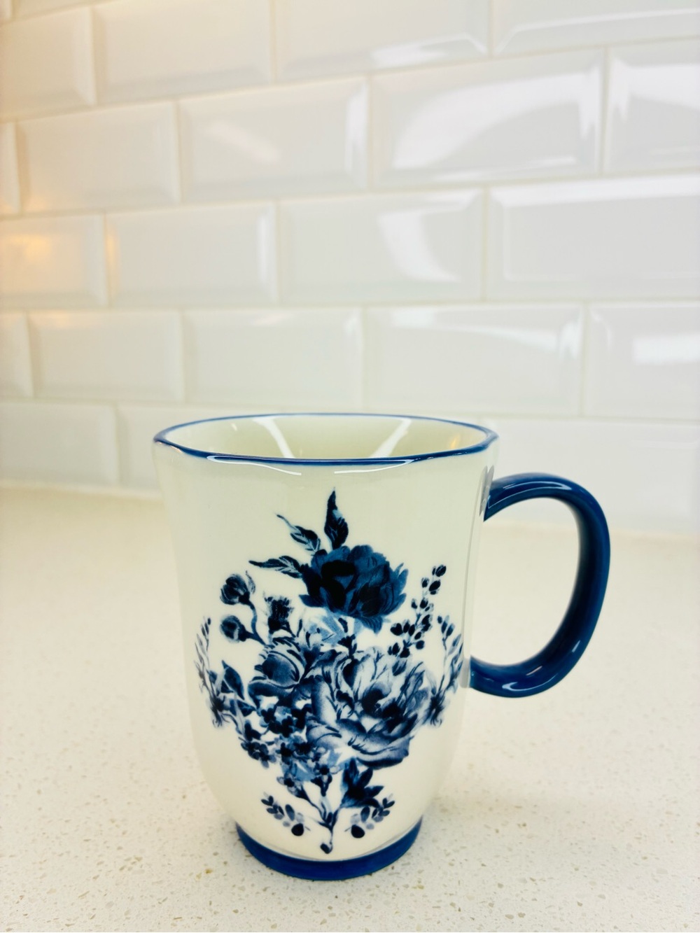 Pioneer Woman Delilah Floral Mug Cup Stoneware Blue White 12oz